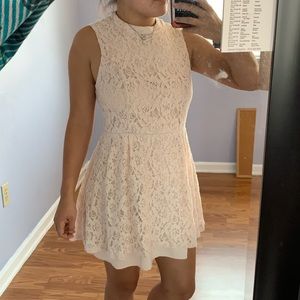 Short Cream Colored Halter Dress